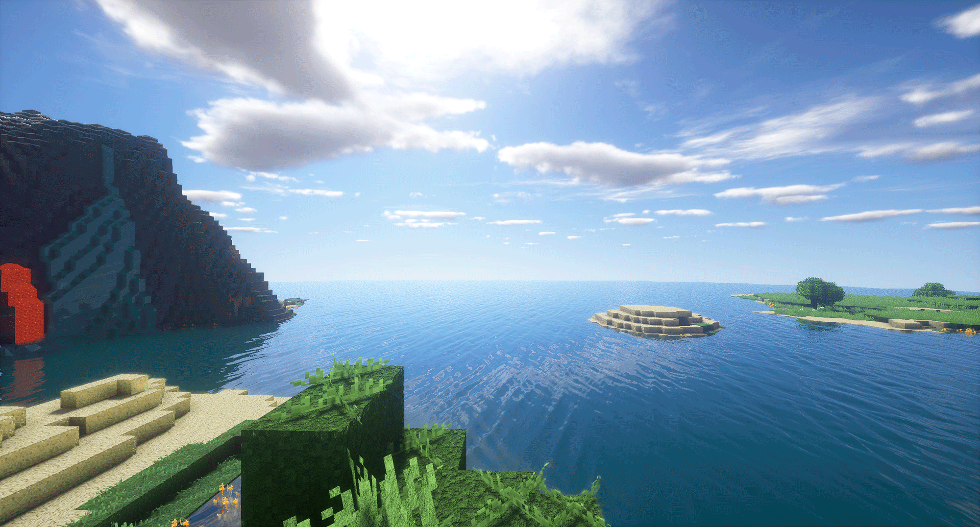 Minecraft реалистичность. Море в МАЙНКРАФТЕ. Море в МАЙНКРАФТЕ С шейдерами. Океан в МАЙНКРАФТЕ С шейдерами. Красивый вид в МАЙНКРАФТЕ.